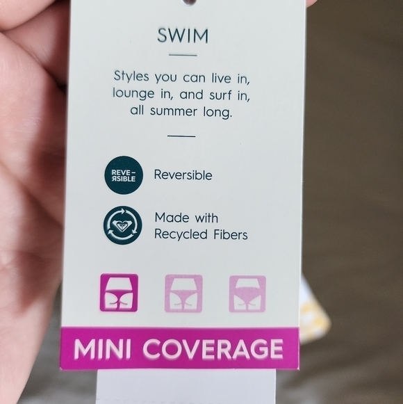 Roxy Flower Lover Reversible Cheeky Bikini Bottoms Mini Coverage size Large - Picture 8 of 8